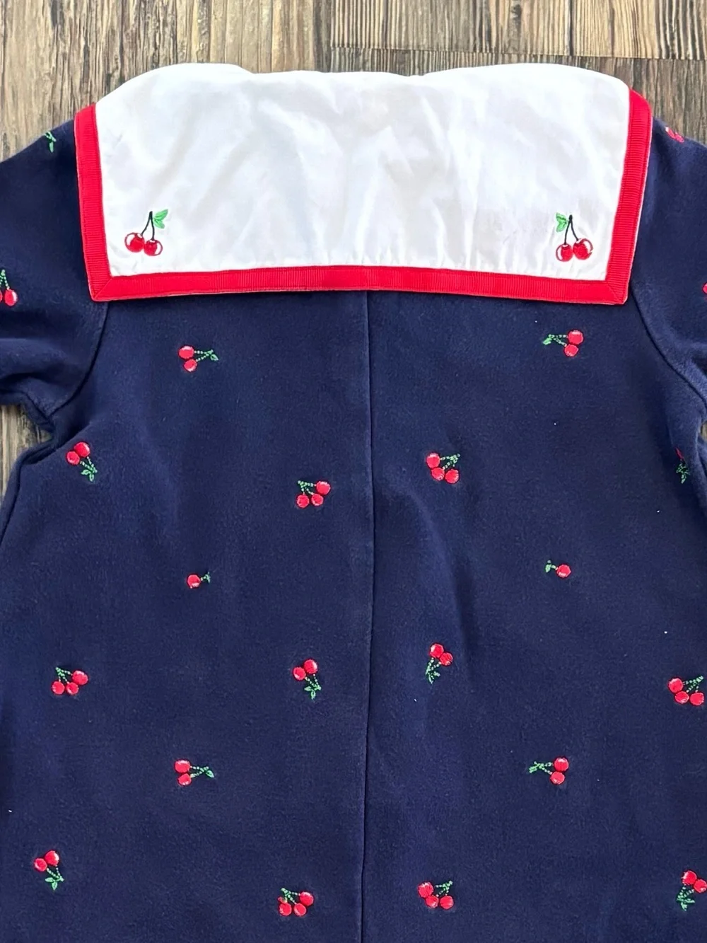 Y2K Gymboree Sailor Collar Cherry Romper Jumper 18-24 Months Blue Red White 2001